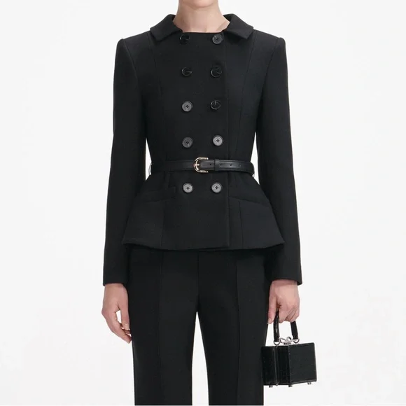 Self-Portrait Black Wool Double Breasted Jumpsuit - Picture 4 of 6